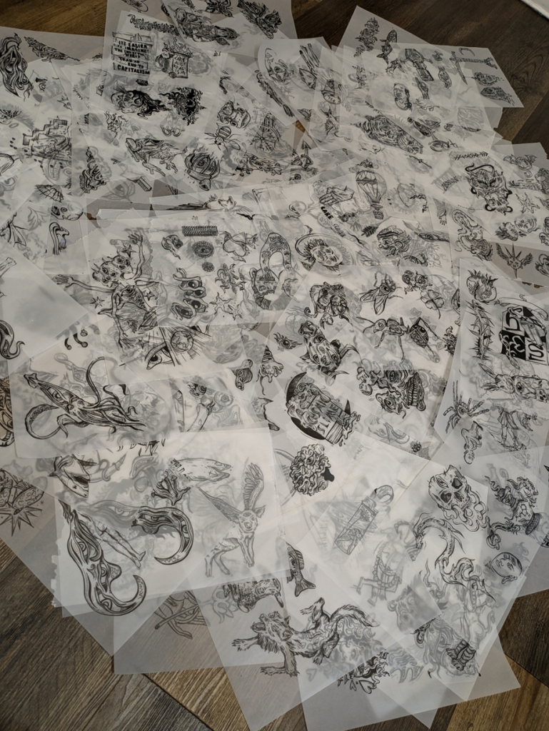  A collection of hand drawn tattoo designs by Adam McDade